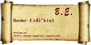 Beder Ezékiel névjegykártya